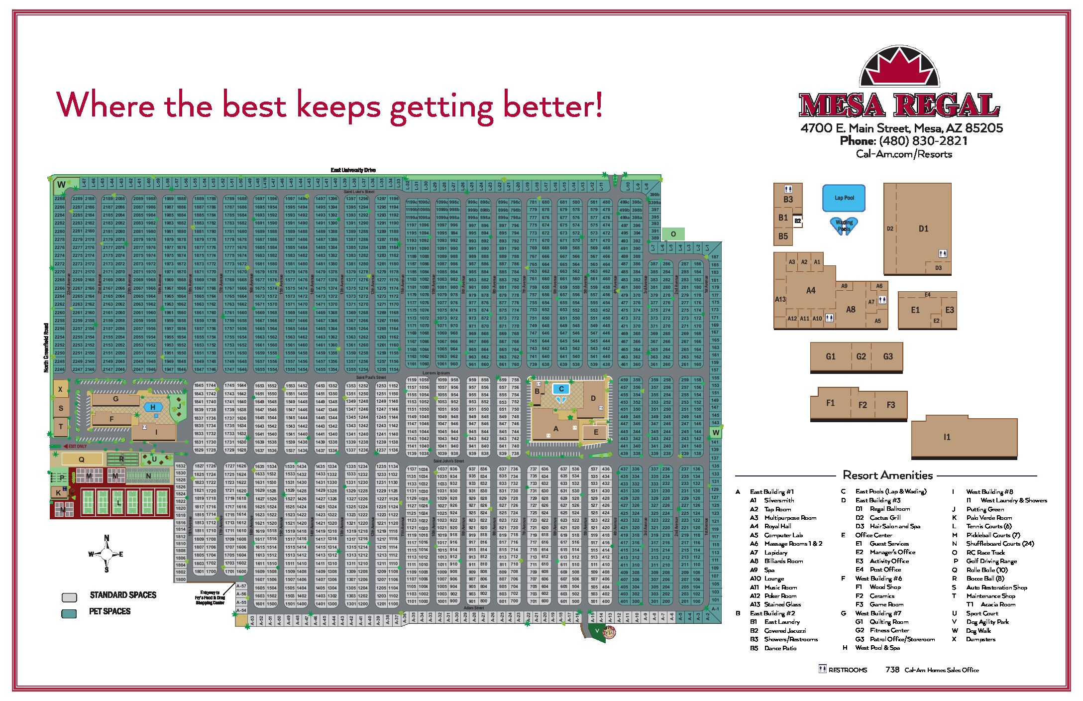 Mesa Regal Rv Resort Map